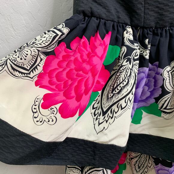 VTG Lillie Rubin Womens 4 Silk Floral Ruffle Bottom Poofy Dress Strapless 80s - Picture 7 of 11